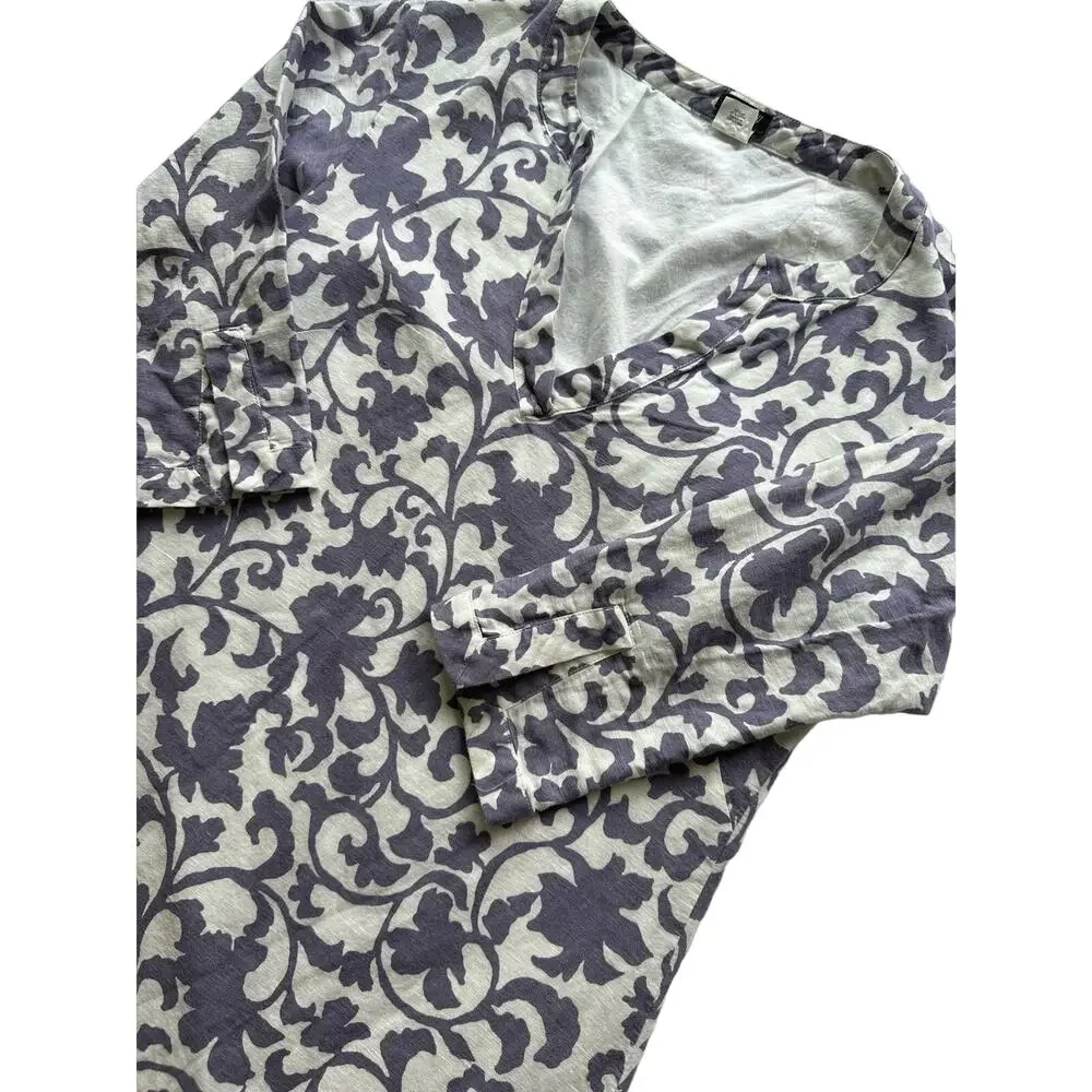 J Crew Purple Linen Cotton Blend Shift Dress Size 4